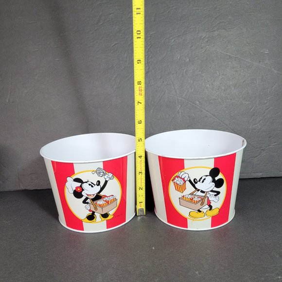 💥 SOLD 💥 Vintage Disney Metal Popcorn Bucket 5 Piece Set - Picture 5 of 7